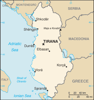 Map of Albania